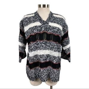 JohnPaulRichard Black & White Striped Sweater Large‎